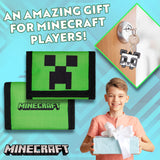 Minecraft Boys Wallets for Kids with Card Slots, Zip Coin Pocket & Keyrings - Get Trend