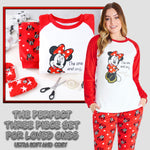 Minnie Mouse Womens Pyjamas, Loungewear and Fluffy Socks Stitch Gift Set 3