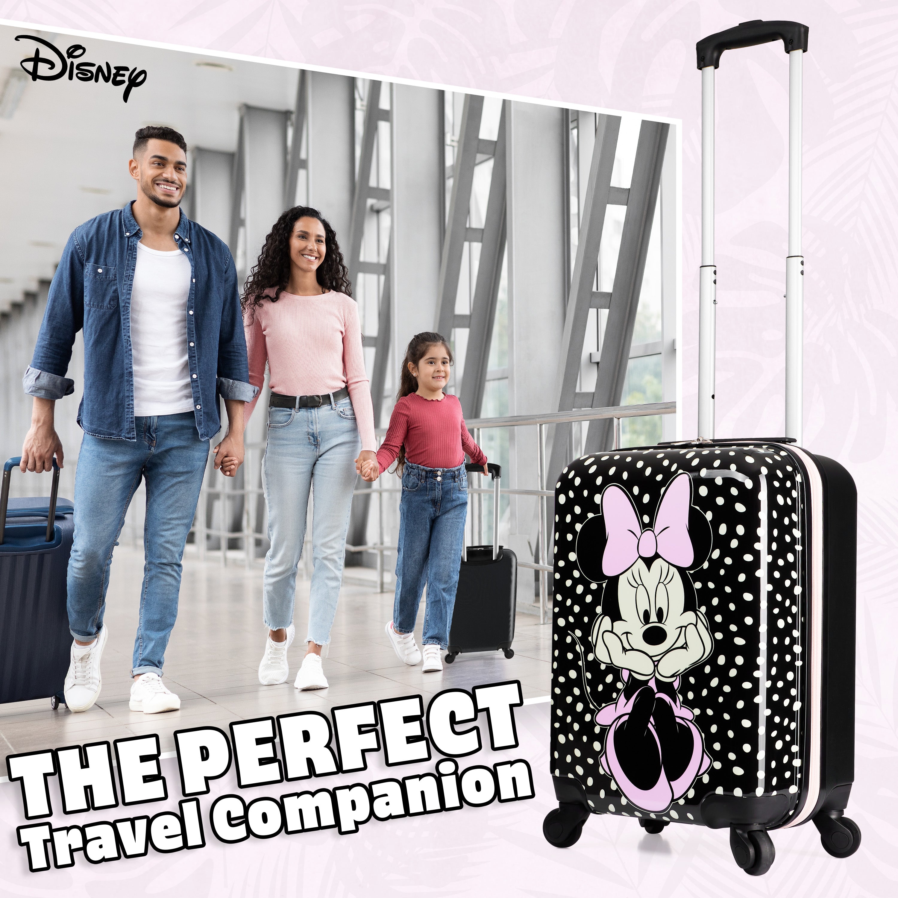 Disney Carry On Suitcase for Kids, Minnie Mouse Cabin Bag with Wheels - Get Trend