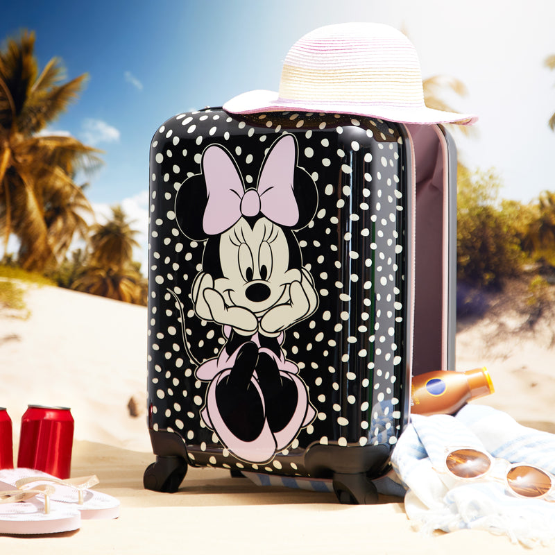Disney Stitch Kids Suitcase for Girls Foldable Trolley Hand Luggage Bag Carry on Minnie Mouse Travel Bag with Wheels Cabin Bag Wheeled Bag with