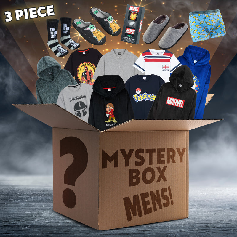 Mystery Clothing Box or Bag for Men - 3 ITEMS - Assorted Branded Items