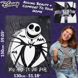 Disney The Nightmare Before Christmas Soft Fleece Bed Blanket 150 x 130cm (Black/White)