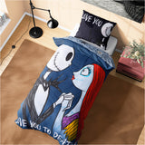 Disney Stitch Duvet Cover and Pillowcase Set Kids Teens Bedding Bedroom Accessories - Single (Black Jack Sally Single)