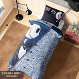 Disney Stitch Duvet Cover and Pillowcase Set Kids Teens Bedding Bedroom Accessories - Single (Black Jack Sally Single)