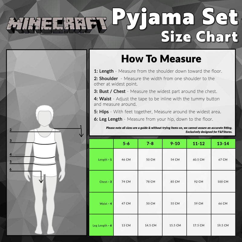 Minecraft Boys Short Pyjamas Set Breathable 2 Piece Loungewear Set - Get Trend