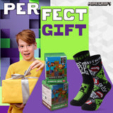 Minecraft Boys Socks 3 Pack- Cotton-Rich Crew Socks Kids