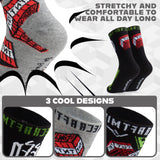 Minecraft Boys Socks 3 Pack- Cotton-Rich Crew Socks Kids