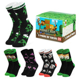 Minecraft Boys Socks  5 Pack - Cotton-Rich Crew Socks