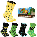 Minecraft Mens Socks Pack of 5 Calf Socks for Men - Get Trend