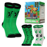 Minecraft Boys Socks 3 Pack  - Cotton-Rich Crew Socks  Kids