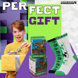 Minecraft Boys Socks 3 Pack  - Cotton-Rich Crew Socks  Kids