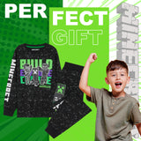 Minecraft Boys Pyjamas Set Lounge Wear Long Top and Bottoms