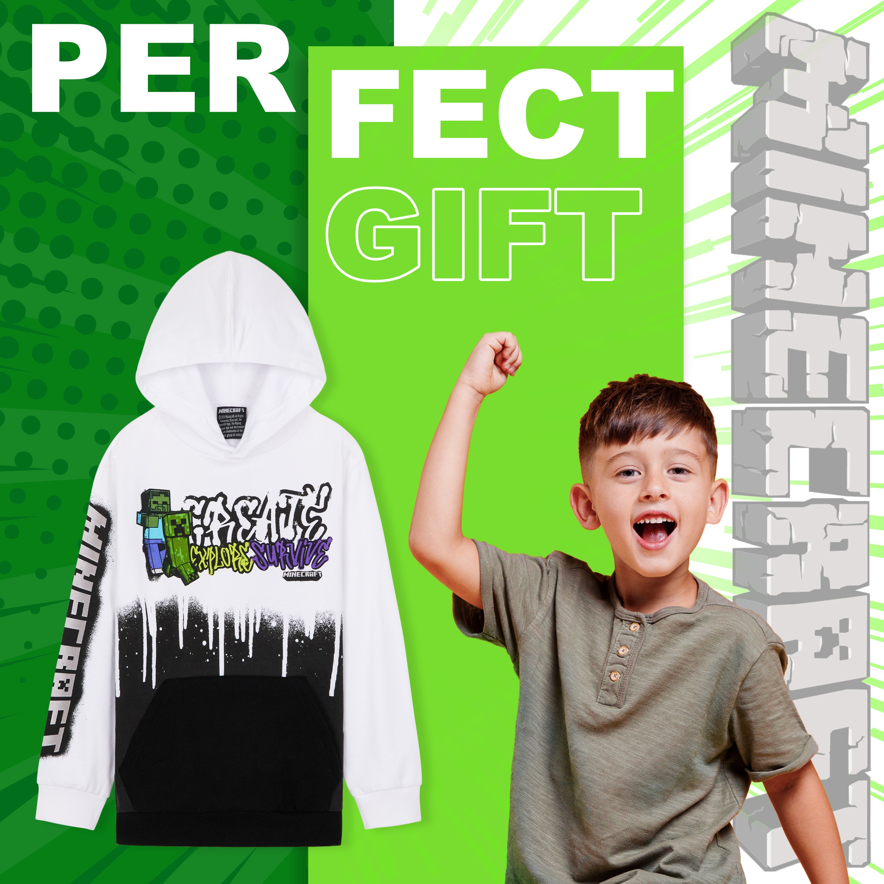 Minecraft Hoodie for Boys and Teenagers - Creeper Boys Hoodies - Get Trend