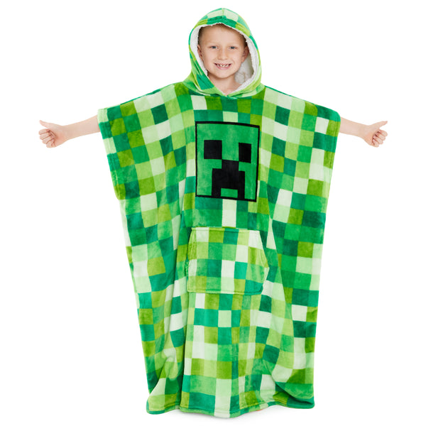 Minecraft Fleece Hoodie Blanket for Kids - Green - Get Trend
