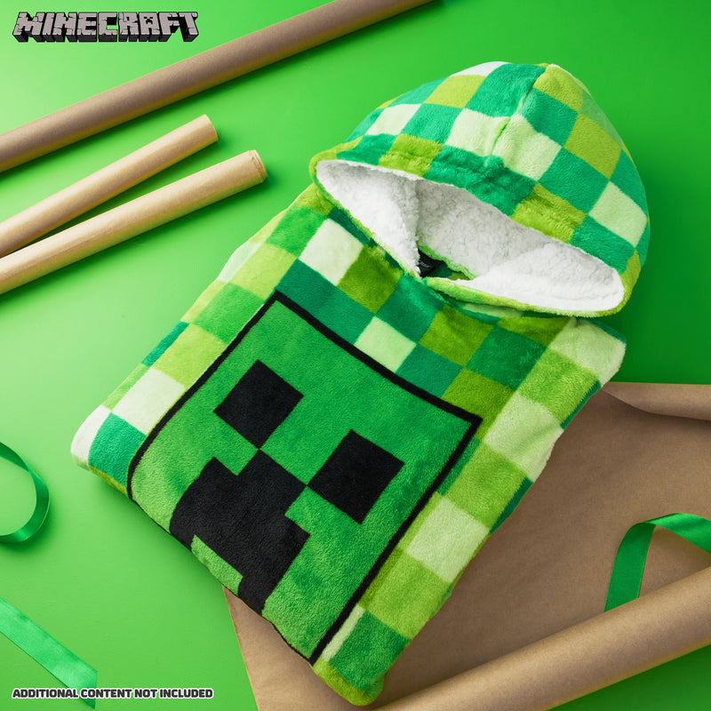Minecraft Fleece Hoodie Blanket for Kids - Green - Get Trend