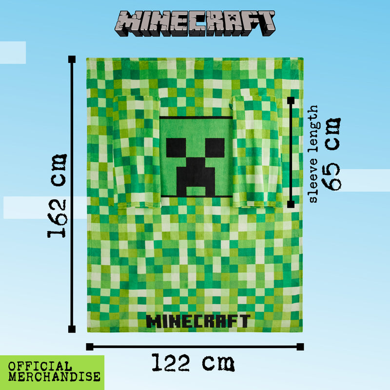 Minecraft Wearable Blanket for Kids and Teenagers - Green - Get Trend