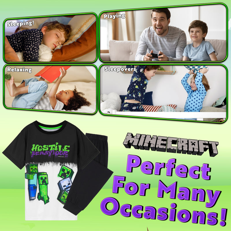 Minecraft Boys Pyjamas Set, Minecraft T-Shirt and Bottoms Pyjamas Set