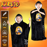 Naruto Fleece Hoodie Blanket for Boys and Teenagers - Black - Get Trend