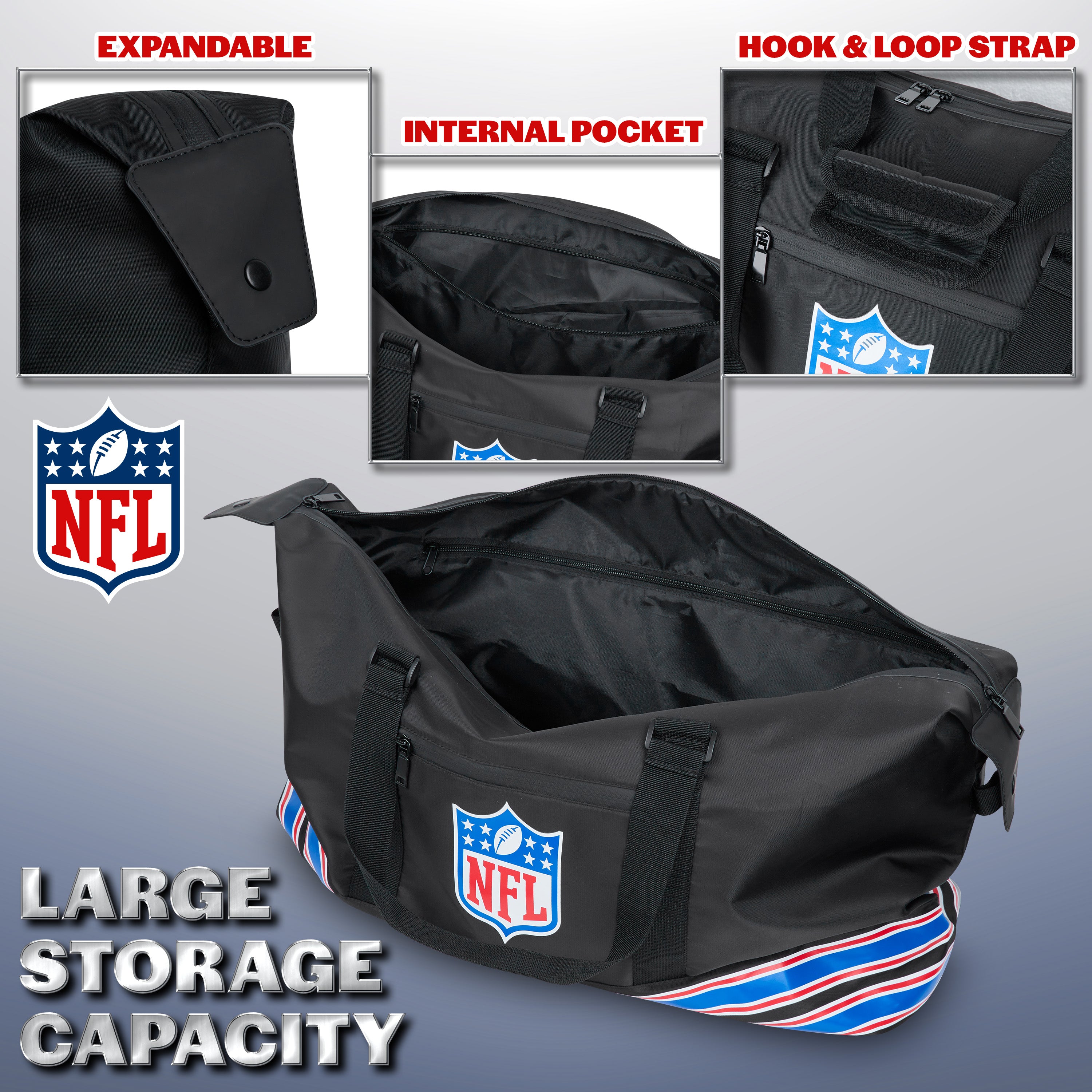 NFL Sports Duffels for Men and Teenagers - Zipped Duffel Bag - Get Trend