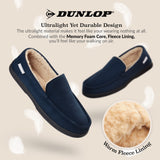 DUNLOP Moccasins Slippers Men Loafers Faux Fur Slippers Rubber Sole Memory Foam