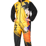 Dragon Ball Z Mens Fleece Onesie with Hood, Comfy Loungewear - Anime Gifts for Him