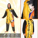 Dragon Ball Z Mens Fleece Onesie with Hood, Comfy Loungewear - Anime Gifts for Him