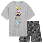 One Piece Boys Short Pyjamas Set, Breathable Lounge Wear - Grey/Black - Get Trend