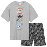 One Piece Boys Short Pyjamas Set, Breathable Lounge Wear - Grey/Black - Get Trend