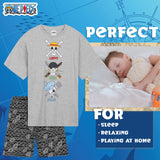 One Piece Boys Short Pyjamas Set, Breathable Lounge Wear - Anime Gifts