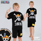 One Piece Boys Short Pyjamas Set, Breathable Lounge Wear - Anime Gifts
