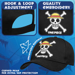 One Piece Cap for Kids Teenagers Peaked Baseball Cap Lightweight Sun Hat Casual Sports Running Hat Adjustable Strap Holiday Essentials Anime Gifts Black - Get Trend