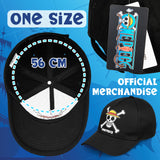 One Piece Cap for Kids Teenagers Peaked Baseball Cap Lightweight Sun Hat Casual Sports Running Hat Adjustable Strap Holiday Essentials Anime Gifts Black - Get Trend