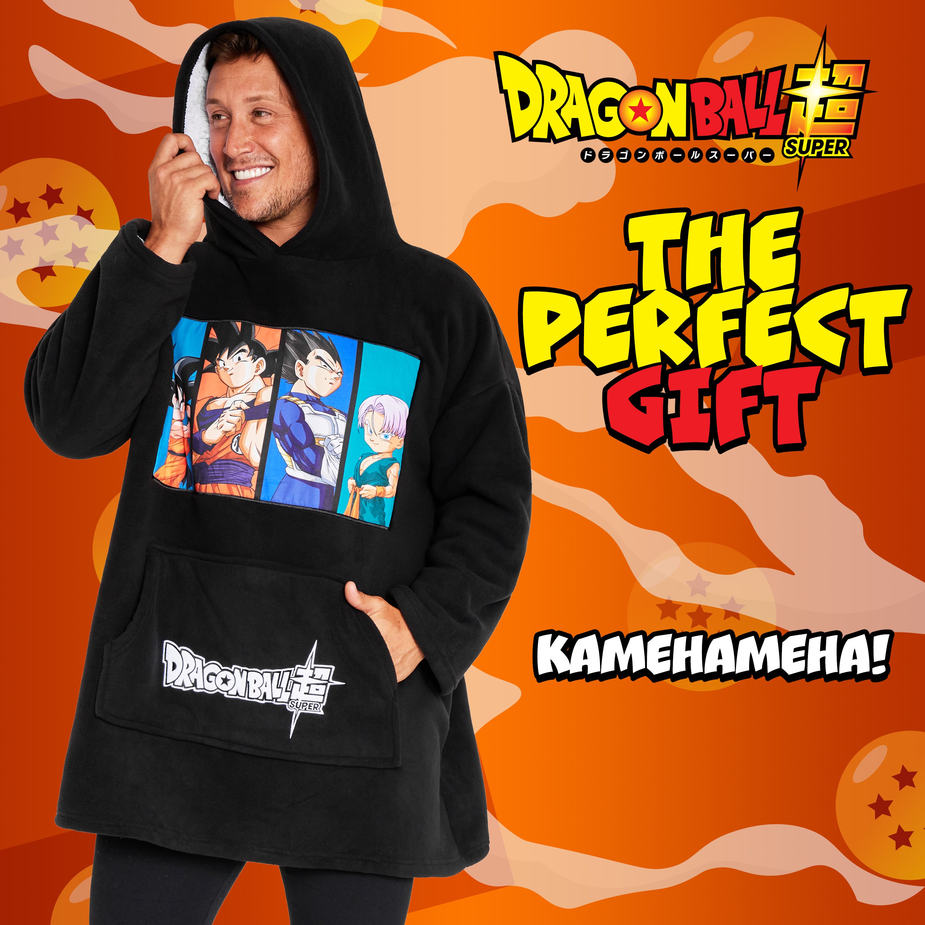 Dragon Ball Z Blanket Hoodie for Men and Teenagers - Cosy Oversized Fleece Hoodie - Get Trend