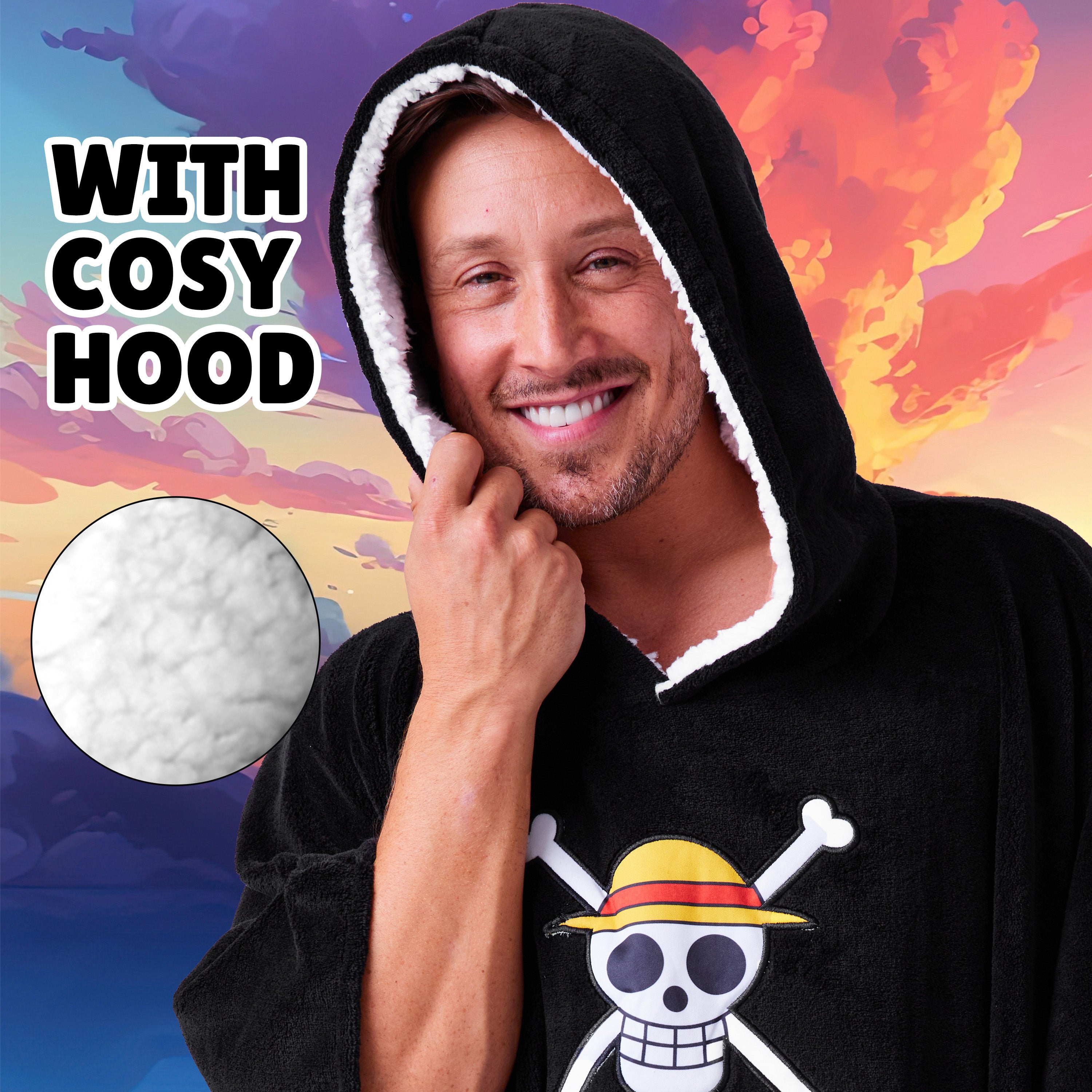 One Piece Hoodie Blanket for Adults and Teenagers Cosy Oversized Wearable Blanket - Get Trend
