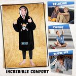 One Piece Fleece Hoodie Blanket for Boys Teenagers - One Size Kids Oversized Hoodie - Get Trend