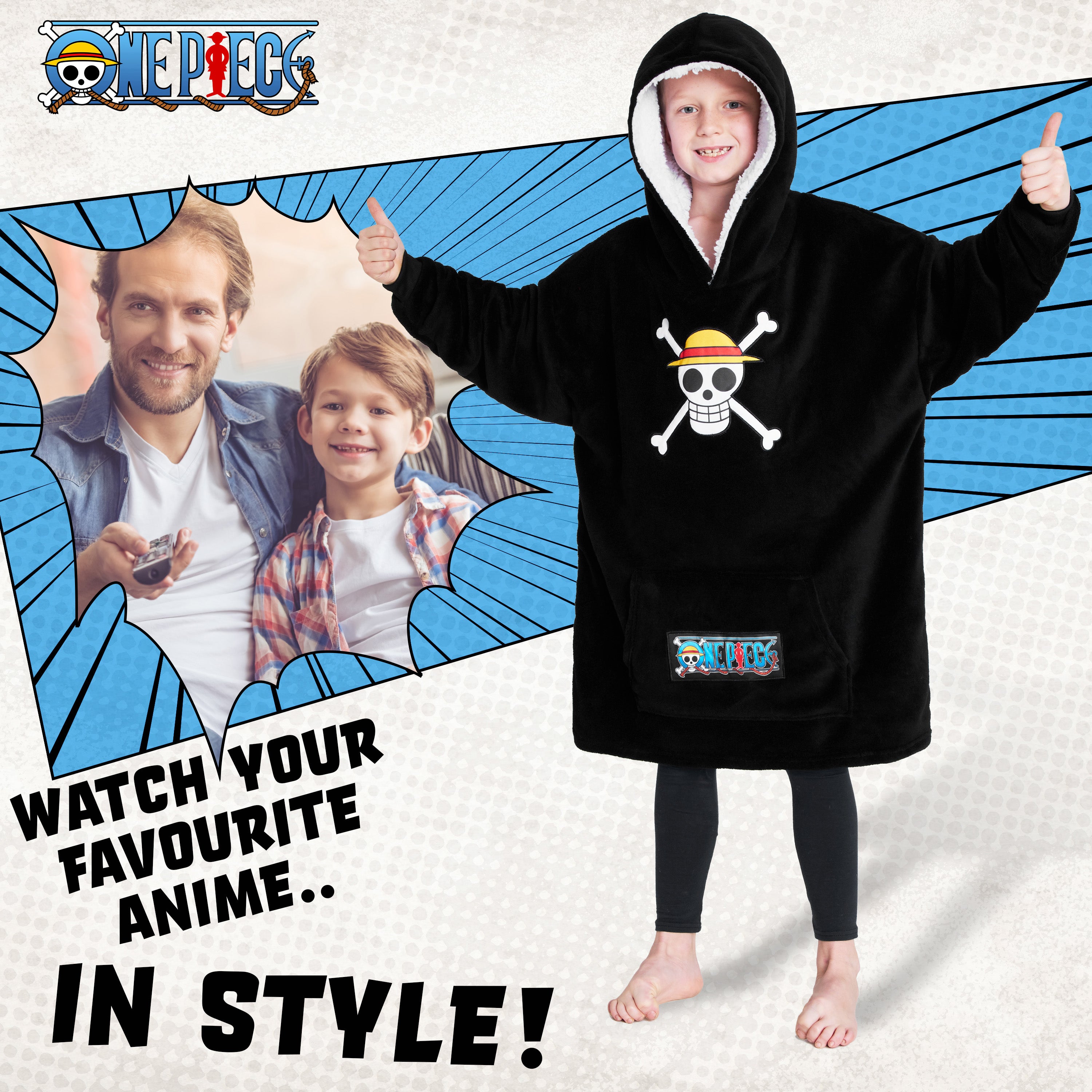 One Piece Fleece Hoodie Blanket for Boys Teenagers - One Size Kids Oversized Hoodie - Get Trend
