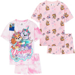 Paw Patrol PJs for Girls Pack of 2 Short Sleeve Pyjamas Set for Kids Toddlers Everest Skye Lounge Sets Nightwear Soft Comfy Sleepwear Gifts for Girls - Get Trend