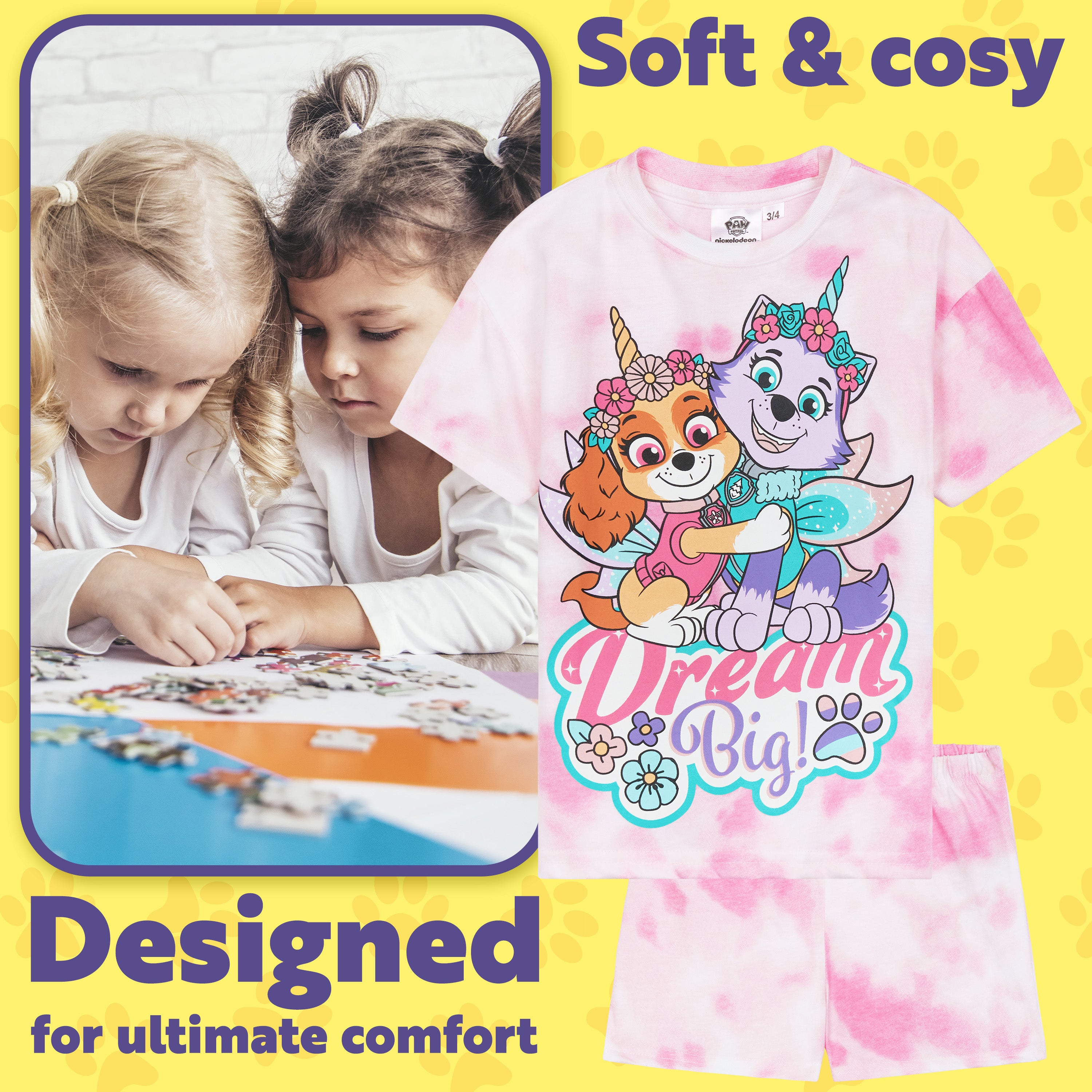 Paw Patrol PJs for Girls Pack of 2 Short Sleeve Pyjamas Set for Kids Toddlers Everest Skye Lounge Sets Nightwear Soft Comfy Sleepwear Gifts for Girls - Get Trend