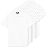 CityComfort White Polo Shirt Boys and Girls, Plain Short Sleeve T Shirt - 10 Pack - Get Trend