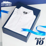 CityComfort White Polo Shirt Boys and Girls, Plain Short Sleeve T Shirt - 10 Pack - Get Trend