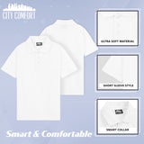 CityComfort White Polo Shirt Boys and Girls, Plain Short Sleeve T Shirt - Get Trend