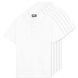 CityComfort White Polo Shirt Boys and Girls, Plain Short Sleeve T Shirt - 5 Pack - Get Trend