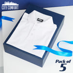 CityComfort White Polo Shirt Boys and Girls, Plain Short Sleeve T Shirt - 5 Pack - Get Trend