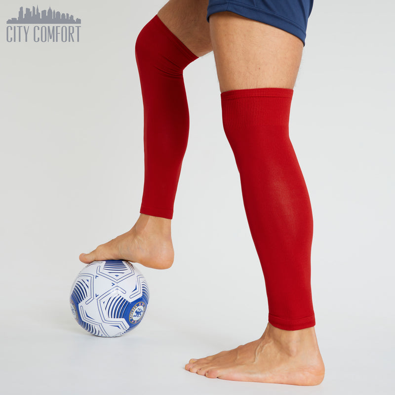 Football Sock Sleeves for Men and Teenagers - Leg Warmers Shin Guard Sleeves - Get Trend