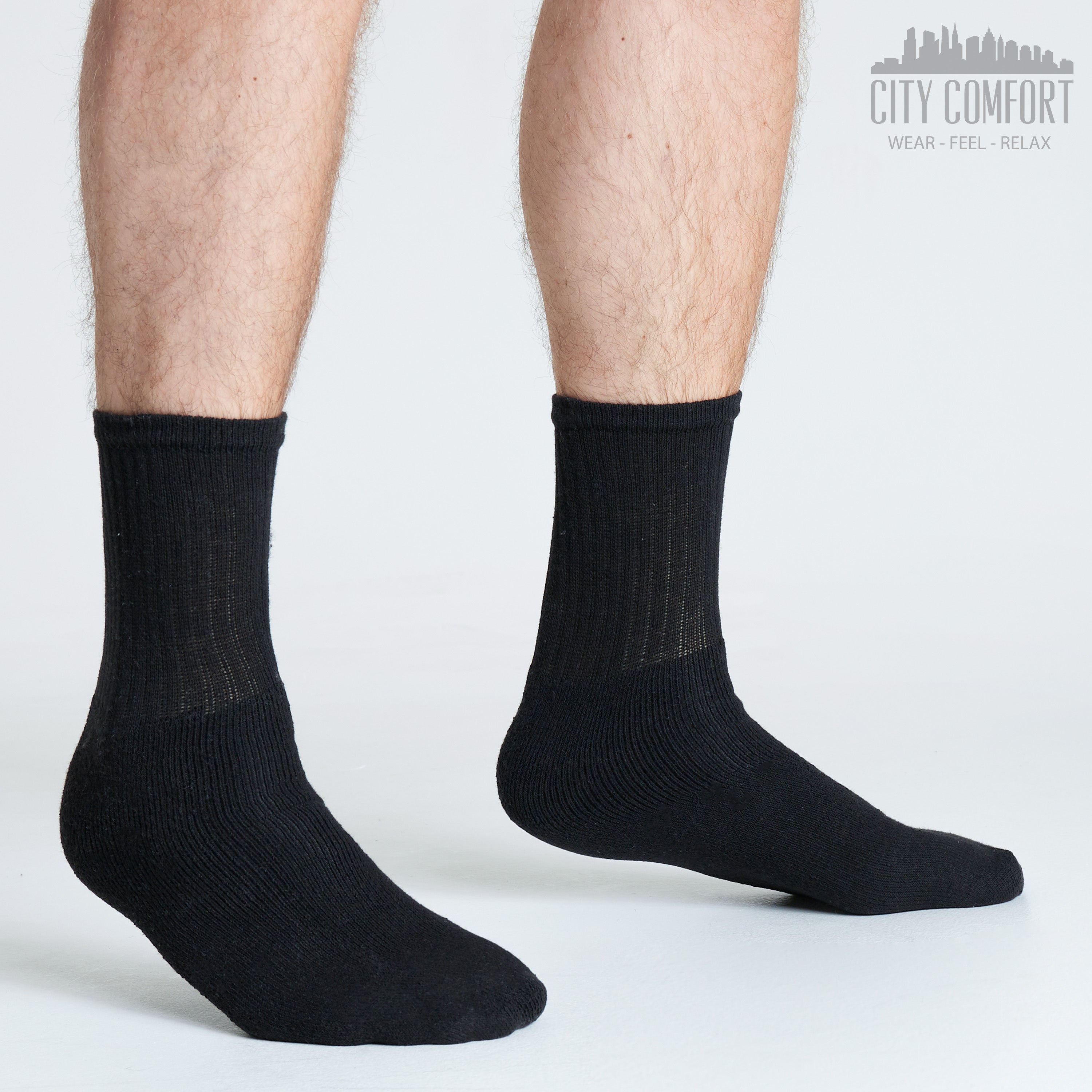 CityComfort Mens Socks - Pack of 12 Crew Socks for Men - Get Trend