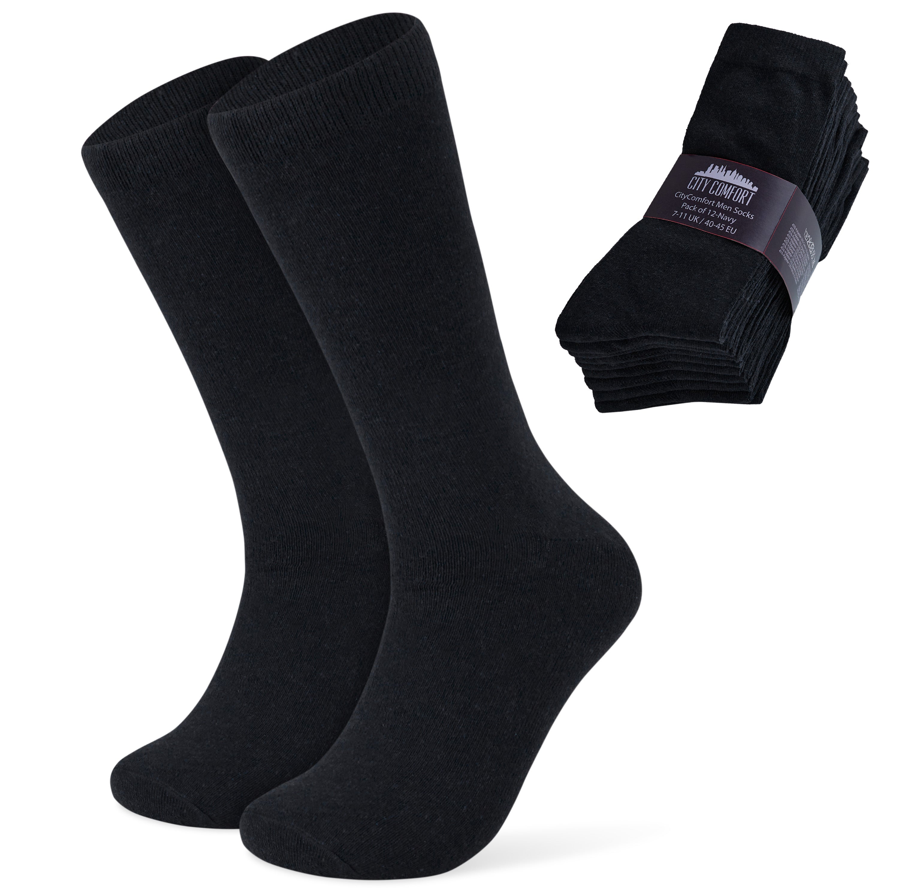 CityComfort Calf Socks for Men and Teenagers - Pack of 12 - Get Trend