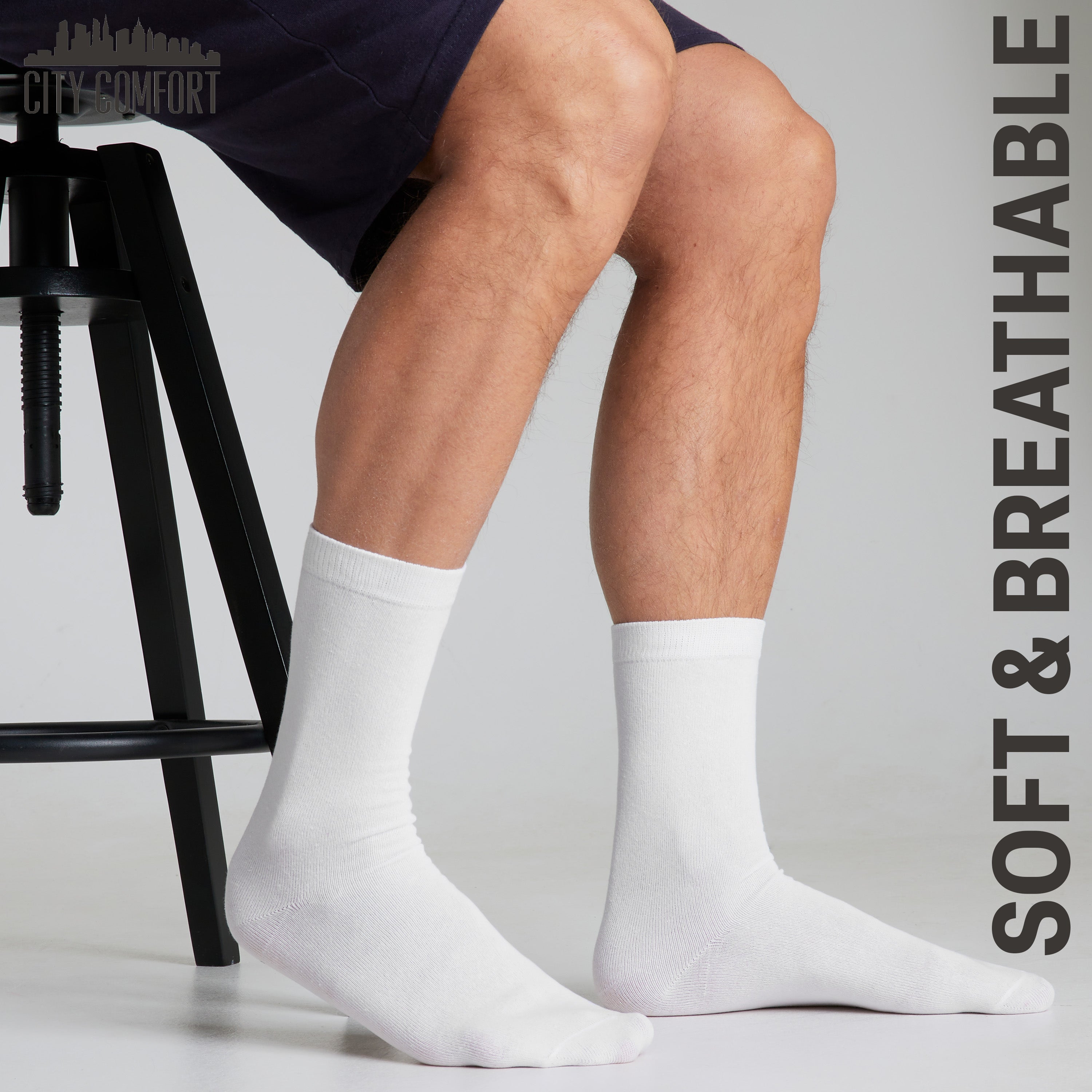 CityComfort Calf Socks for Men and Teenagers - Pack of 12 - Get Trend