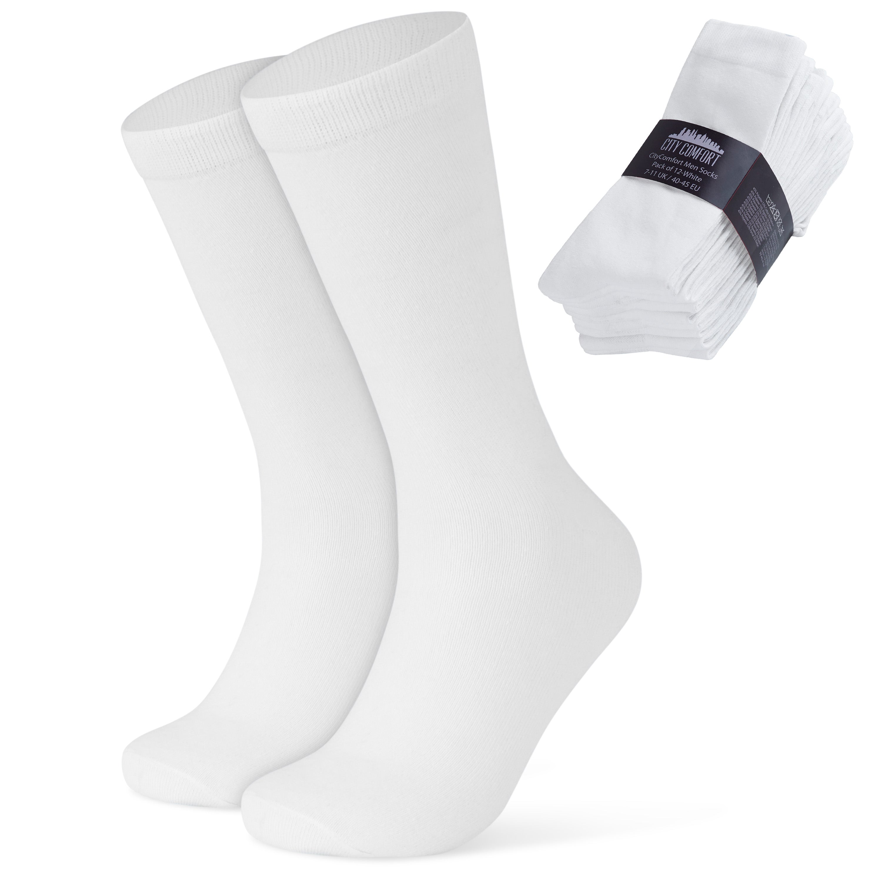 CityComfort Calf Socks for Men and Teenagers - Pack of 12 Soft Breathable Stretchy
