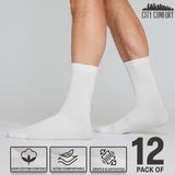 CityComfort Calf Socks for Men and Teenagers - Pack of 12 Soft Breathable Stretchy