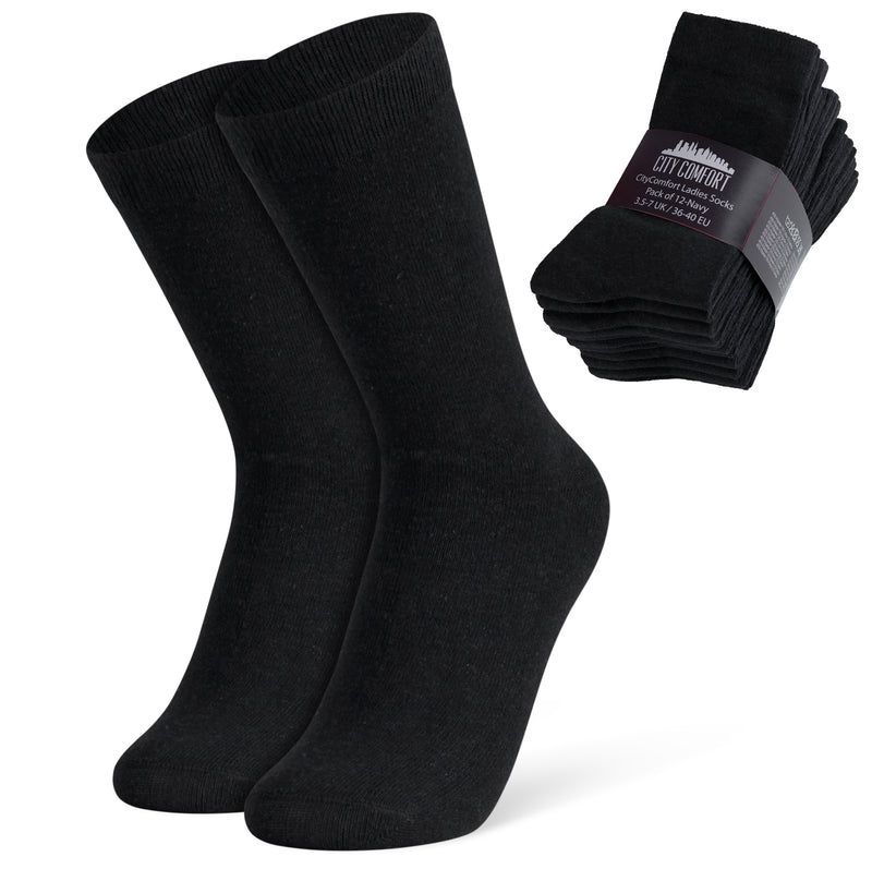 CityComfort Calf Socks for Women and Teenagers - Pack of 12